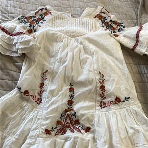 White Embroidered Boho Free People dress